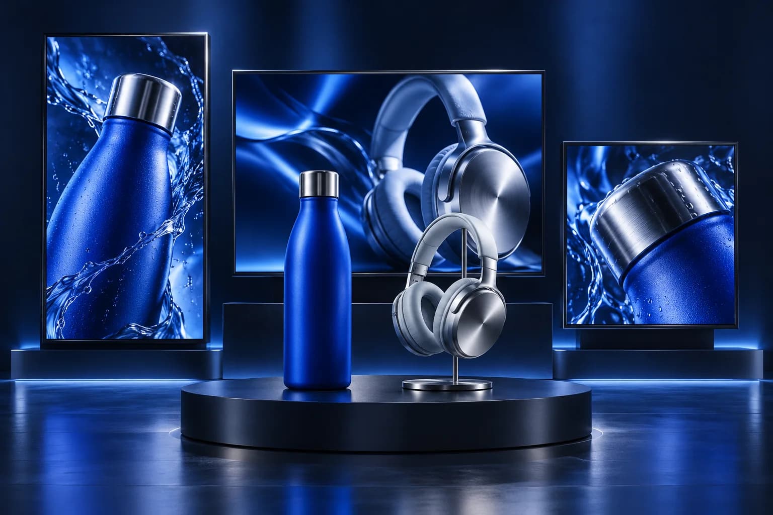 Original campaign studio concept showing product creative across formats